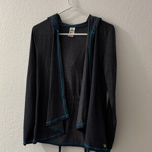 Zumba Fitness Charcoal Cardigan with Teal Trim
